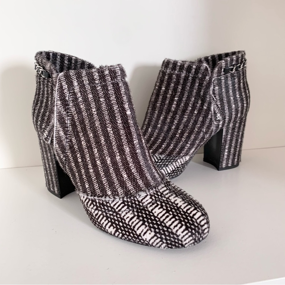 Chanel pony hair chain logo zipper booties - Picture 16 of 16